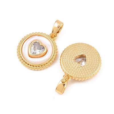 Brass Micro Pave Cubic Zirconia Pendants KK-H538-25G-01-1