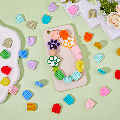 36Pcs 12 Colors Silicone Beads SIL-DC0001-26-1