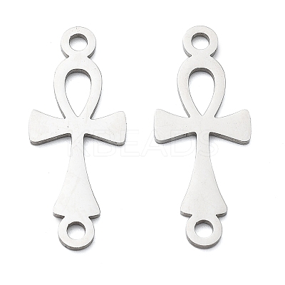 304 Stainless Steel Religion Ankh Cross Links Connector Charms LS-STAS-S153-01P-1