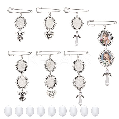 DIY Blank Oval Tibetan Charms Brooches Making Kit JEWB-AR00001-1