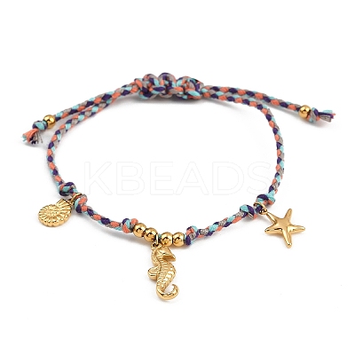 304 Stainless Steel Charms Bracelets BJEW-C114-13G-1