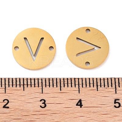 PVD Vacuum Plating 201 Stainless Steel Hollow Flat Round Links FIND-R149-03V-G-1
