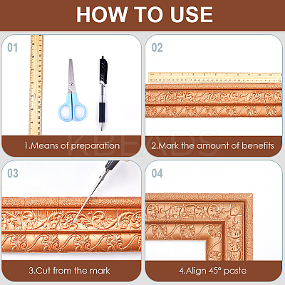2Pcs Foam 3D Self-Adhesive Waterproof Wallpaper Border DIY-GF0010-19B-1