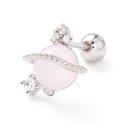 Planet Cat Eye Stud Earrings for Women LS-EJEW-A065-02P-1