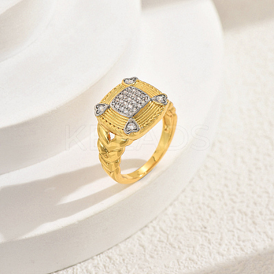Brass Micro Pave Cubic Zirconia Finger Rings for Women GF8106-3-1
