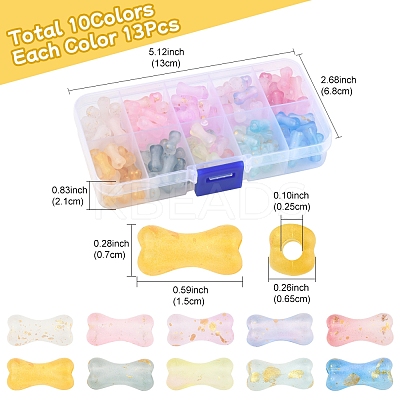 130Pcs 13 Colors Gradient Color Transparent Acrylic Beads OACR-FS0002-04-1