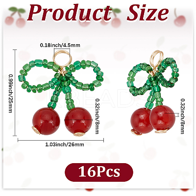 16Pcs Glass Seed Beads Pendants FIND-SC0014-44-1