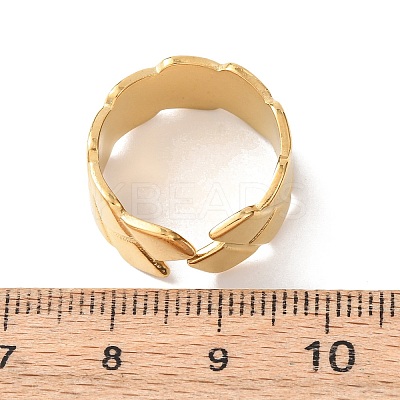 304 Stainless Steel Open Cuff Rings for Women RJEW-K309-29G-1