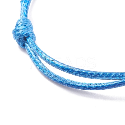 Natural Sodalite Heart Braided Cord Bracelet BJEW-JB07685-04-1