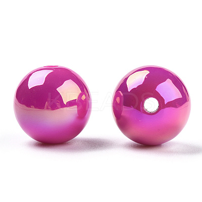 UV Plating Rainbow Iridescent Acrylic Beads PACR-D070-01M-1