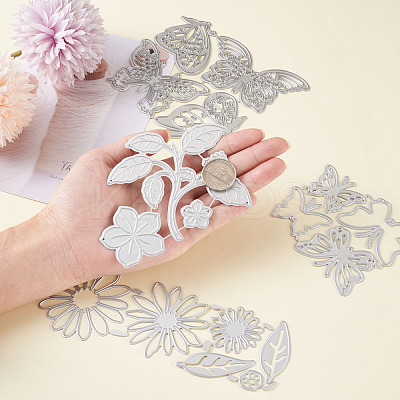 Flower & Leaf & Butterfly Frame Carbon Steel Cutting Dies Stencils DIY-TA0002-88-1