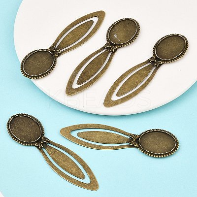 Vintage Tibetan Style Alloy Bookmarks Cabochon Settings TIBE-Q032-27AB-NR-1