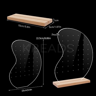 Clear Acrylic Earring Jewelry Display Stands PW-WG38568-08-1
