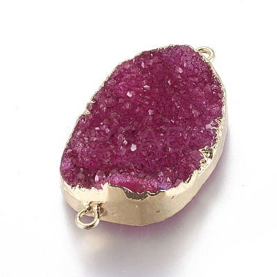 Natural Druzy Crystal Links connectors G-L509-15G-1