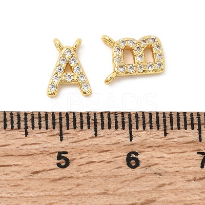 26Pcs Brass Micro Pave Clear Cubic Zirconia Pendants KK-H252-02G-1