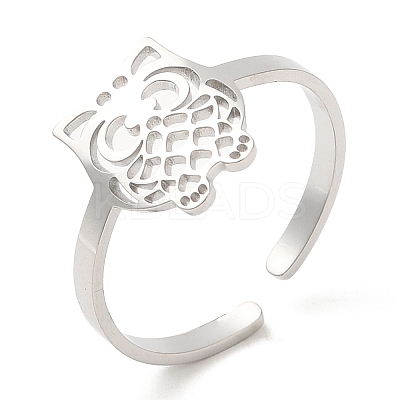 Non-Tarnish 304 Stainless Steel Open Cuff Rings LS-RJEW-H213-01P-1