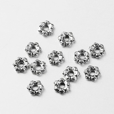 Tibetan Style Alloy Flower Spacer Beads X-TIBEB-O004-19-1