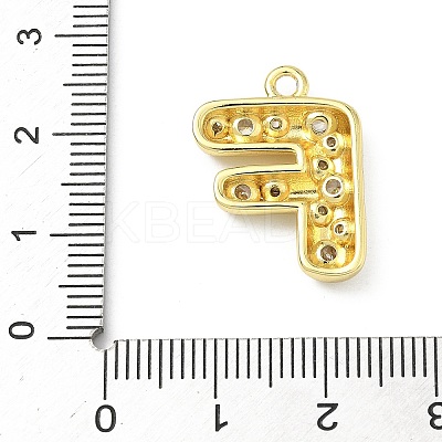 Brass Micro Pave Clear Cubic Zirconia Pendants KK-I476-02G-F-1