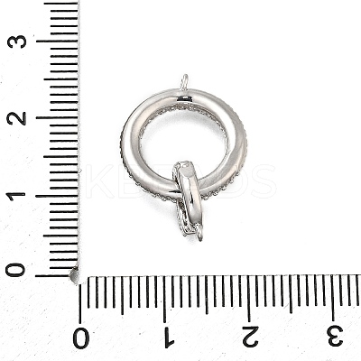 Brass Cubic Zirconia Fold Over Clasps KK-Q048-11P-1