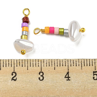 ABS Plastic Imitation Pearl Pendants KK-C046-01C-1