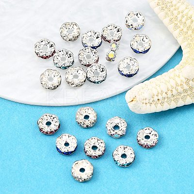 Brass Rhinestone Spacer Beads RB-A014-L7mm-S-1
