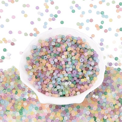 FGB Frosted Transparent Glass Seed Beads SEED-N013-04A-1