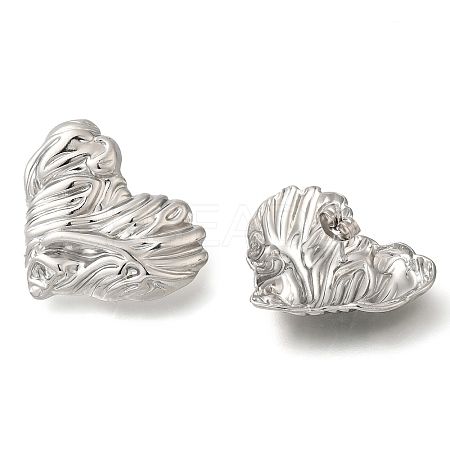 304 Stainless Steel Heart Stud Earrings EJEW-I312-06P-1