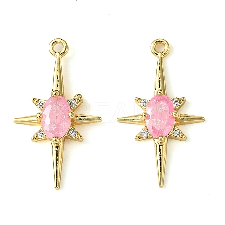 Brass Micro Pave Cubic Zirconia Pendants KK-M277-08G-03-1