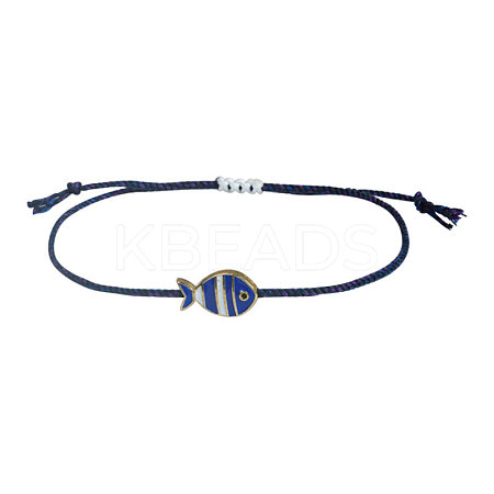 Alloy Enamel Fish Charm Adjustable Bracelets FS-WG707CF-06-1