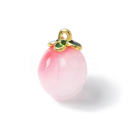 Peach Opaque Resin 3D Fruit Pendants LS-RESI-V002-03B-1