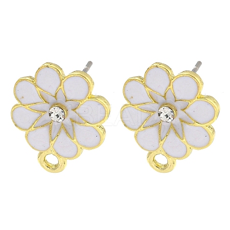 Rack Plating Alloy Stud Earring Finding FIND-C053-07G-04-1