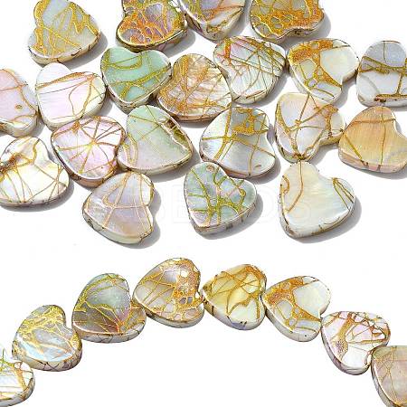 20Pcs Drawbench Style Natural Freshwater Shell Beads SHEL-CJ0001-32-1