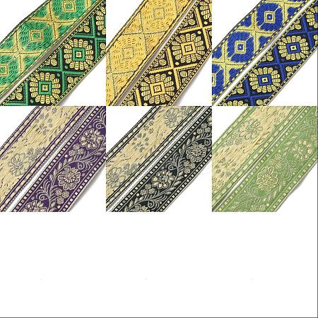 5 yards 5 colors Flat Embroidery Polyester Ribbons OCOR-PH0002-35-1