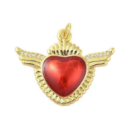 Rack Plating Brass Enamel Pendants KK-S380-33G-B-1