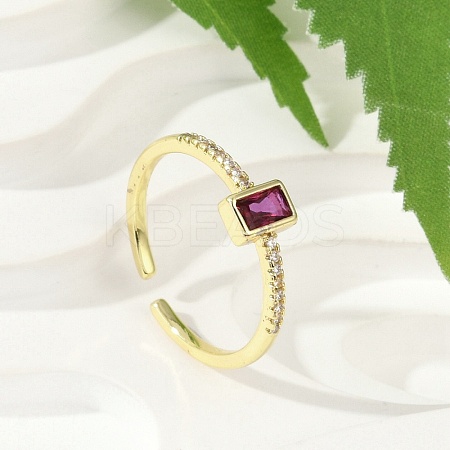 Brass Micro Pave Cubic Zirconia Cuff Rings RJEW-S400-16A-G-1