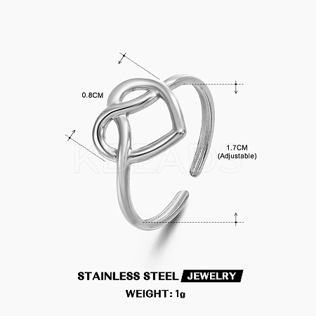 201 Stainless Steel Cuff Open Rings FS-WG76F01-10-1