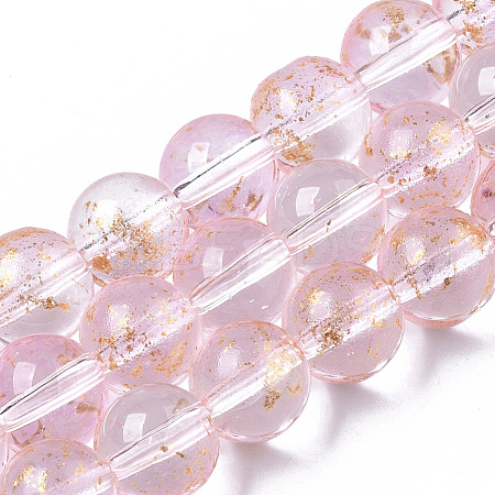Transparent Spray Painted Glass Bead Strands GLAA-N035-03C-B06-1
