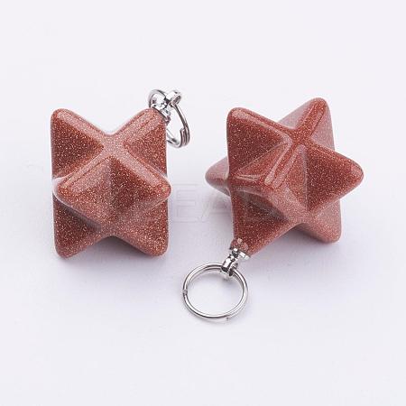 Synthetic Goldstone Pendants G-E398-02H-1