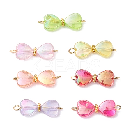 7Pcs 7 Colors AB Color Transparent Acrylic Connector Charms PALLOY-JF04434-S-1
