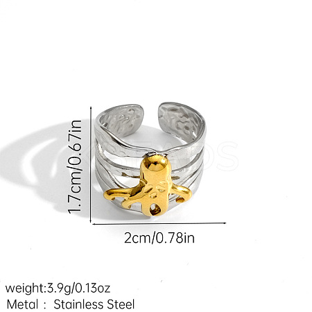 Ocean 304 Stainless Steel Cuff Open Rings FS-WG68FEB-01-1