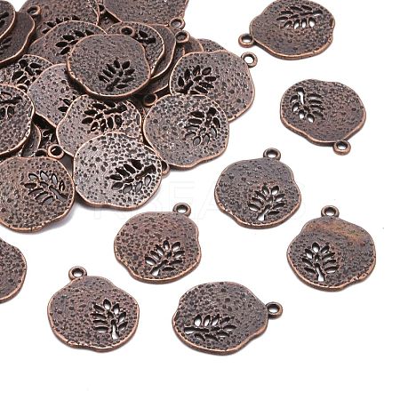 Tibetan Style Alloy Pendants TIBEP-A14120-R-FF-1