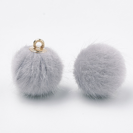 Faux Mink Fur Covered Pendants WOVE-S115-01B-1