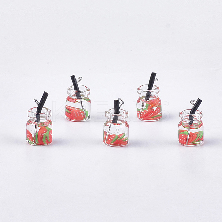 Glass Bottle Pendants GLAA-S181-04H-1