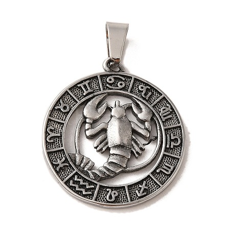 304 Stainless Steel Pendants STAS-C084-01F-AS-1