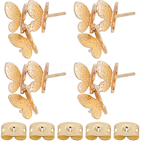 10Pcs Brass Stud Earring Findings KK-BBC0010-83-1