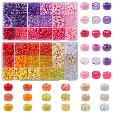 1620Pcs 36 Style Transparent & Opaque Plastic Beads KY-YW0001-42-1