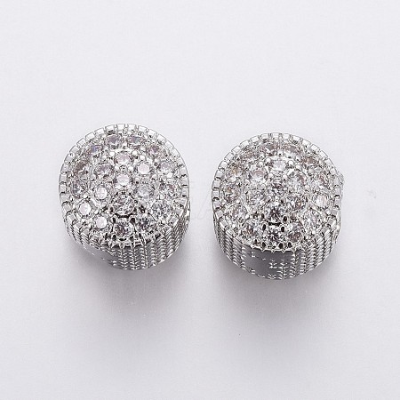 Brass Micro Pave Cubic Zirconia European Beads OPDL-P001-33-1