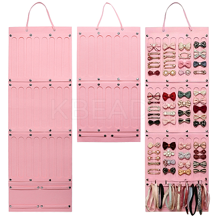 2Pcs 2 Styles Felt Large Capacity Hair Clips Storage Hangers AJEW-ME0003-34A-1