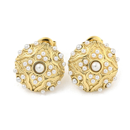 Ion Plating(IP) 304 Stainless Steel Stud Earrings EJEW-A108-09G-1