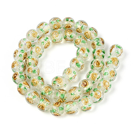 Handmade Foil Lampwork Beads Strands FOIL-T008-05C-1